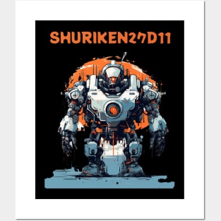 Futuristic Combat Robots Names of Power Shuriken 27D11 Posters and Art